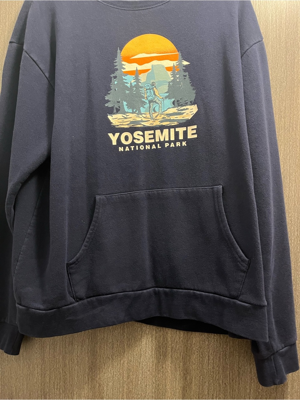 Next Level Apparel Navy Yosemite Graphic Crewneck Sweatshirt